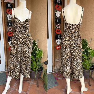 Candie’s Leopard Print Sleeveless Capri Jumpsuit MEDIUM